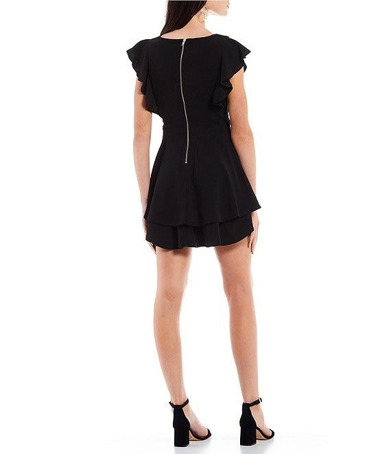 Midnight Doll Flutter Sleeve Double-Hem Fit & Flare Dress Product Image