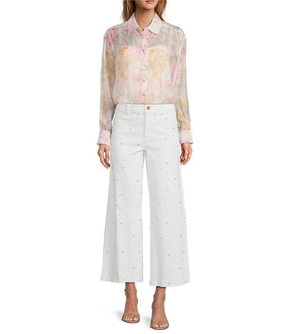 Antonio Melani Priscilla Organza Sheer Floral Long Sleeve Blouse Product Image