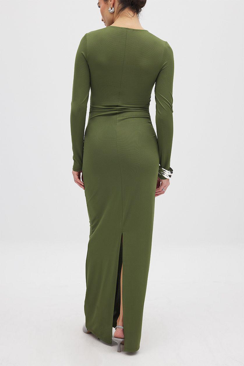 Long Sleeve Maxi Dress Green Product Image