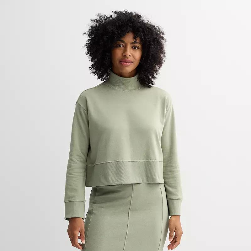 Women's Sonoma Goods For Life® Fleece Turtleneck Top, Size: XXL, Madri Green Product Image
