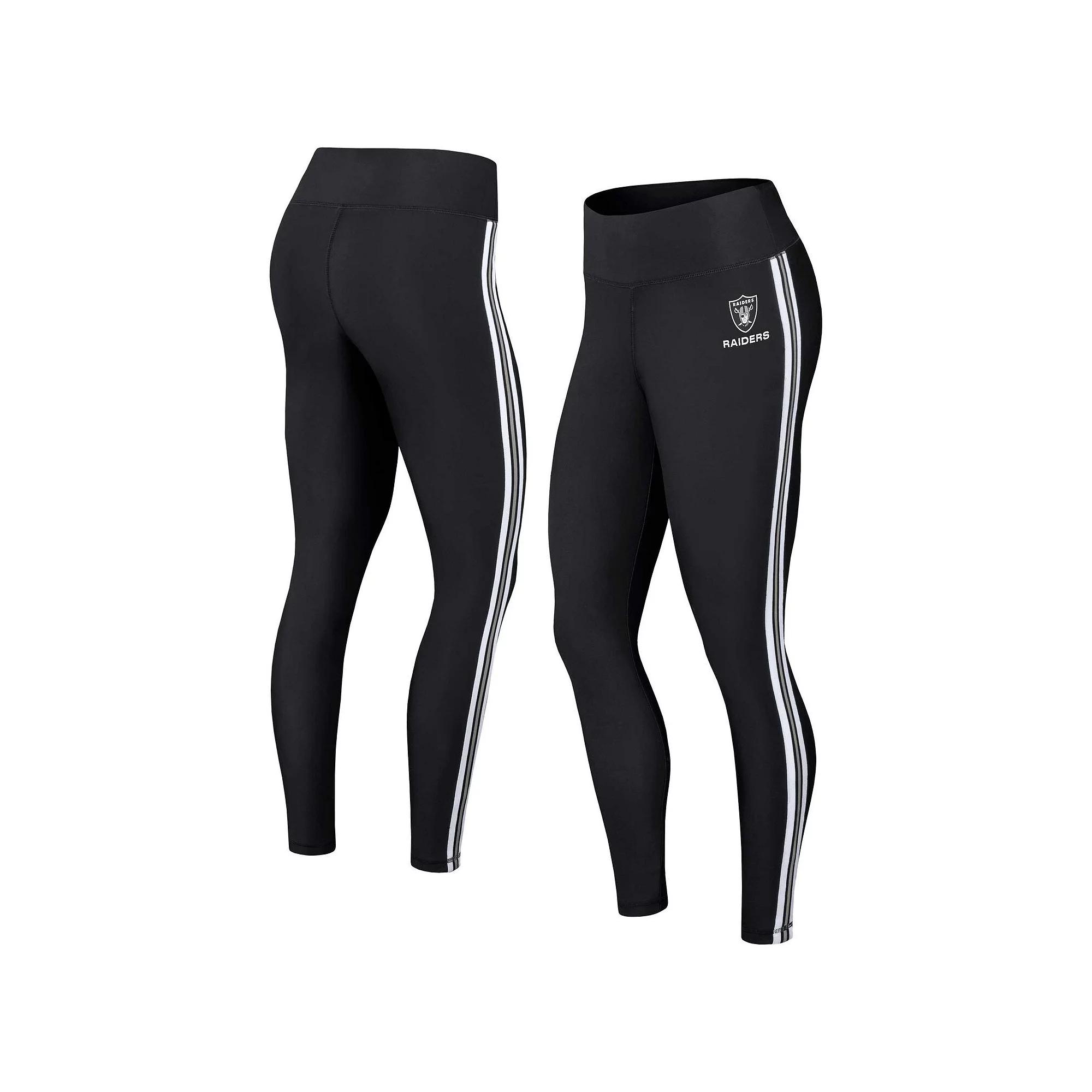 Women's WEAR by Erin Andrews Black Las Vegas Raiders Color Block Leggings, Size: Small, Lvr Black Product Image