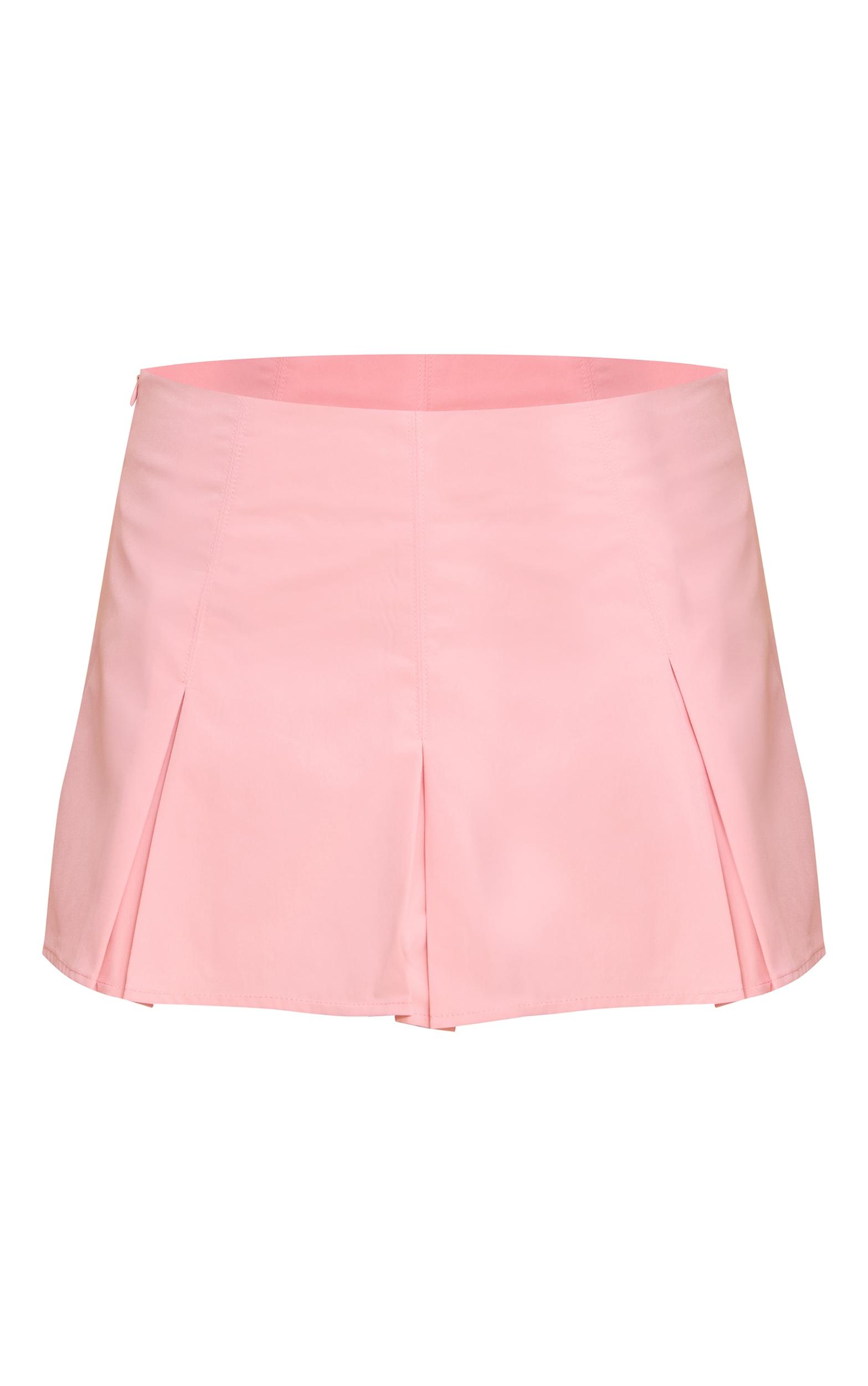 Pink Tailored Woven Box Pleat Skater Skort Product Image