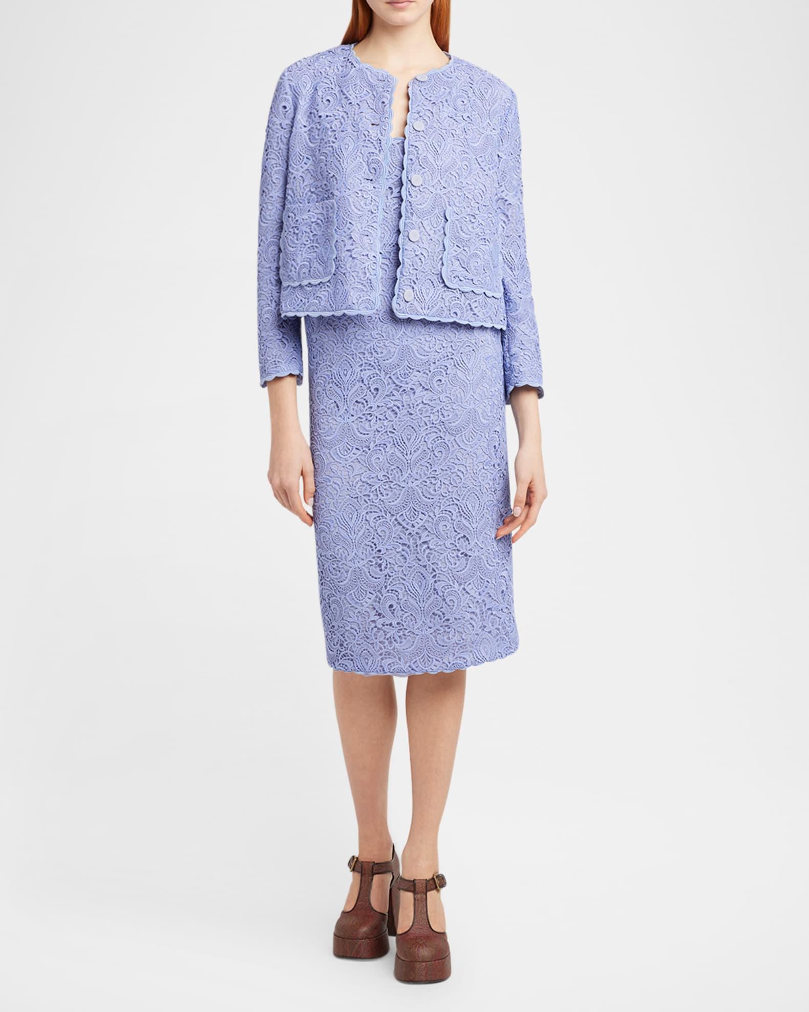 Lace Single-Breasted Crop Jacket Product Image