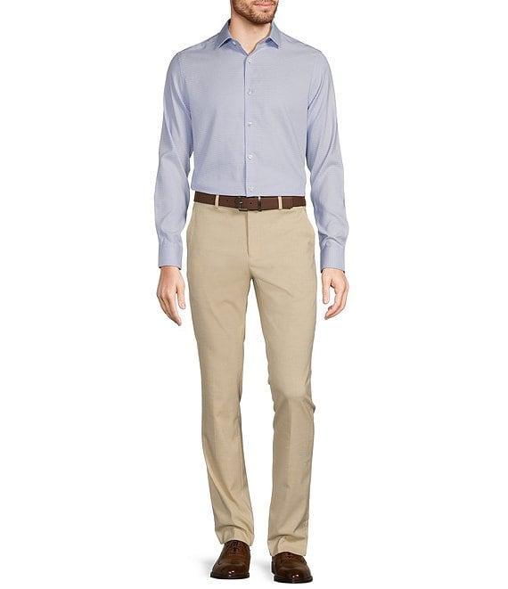 Murano Slim-Fit Small Geo Pattern Long Sleeve Woven Shirt Product Image