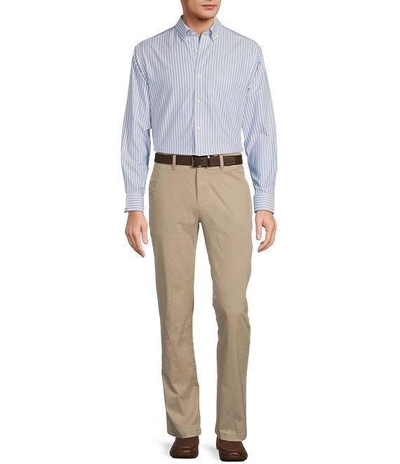 Gold Label Roundtree & Yorke Non-Iron Long Sleeve Vertical Stripe Oxford Sport Shirt Product Image