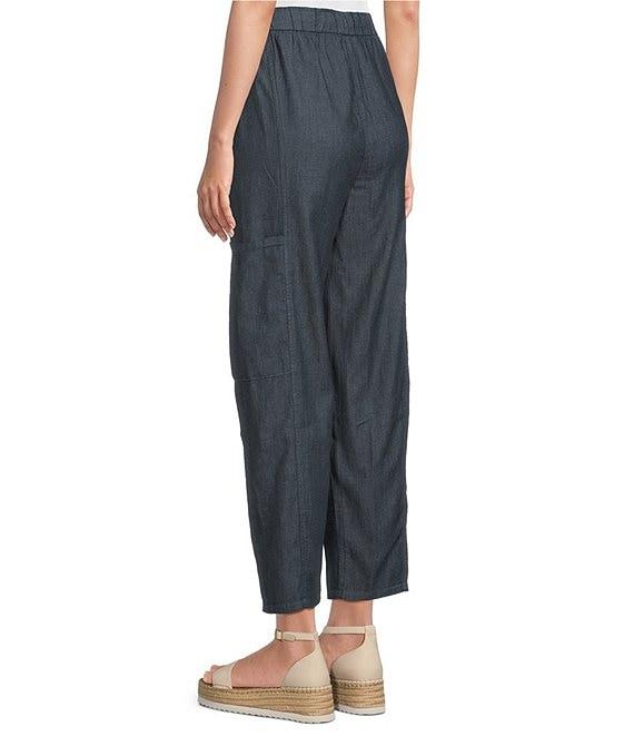 Eileen Fisher Petite Organic Cotton Indigo Dyed Twill Pull-On Pants Product Image
