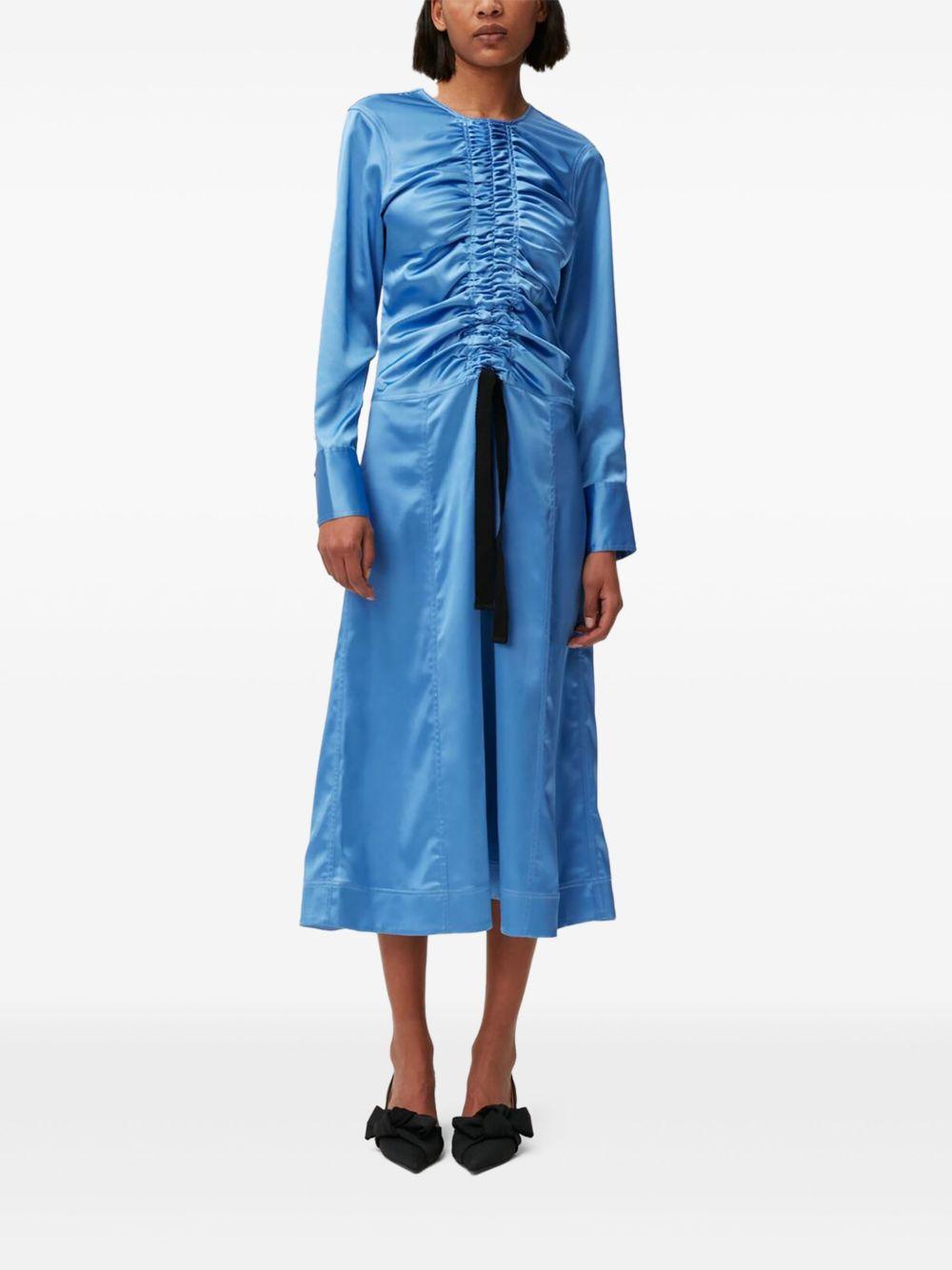 ruched-detail satin midi dress Product Image