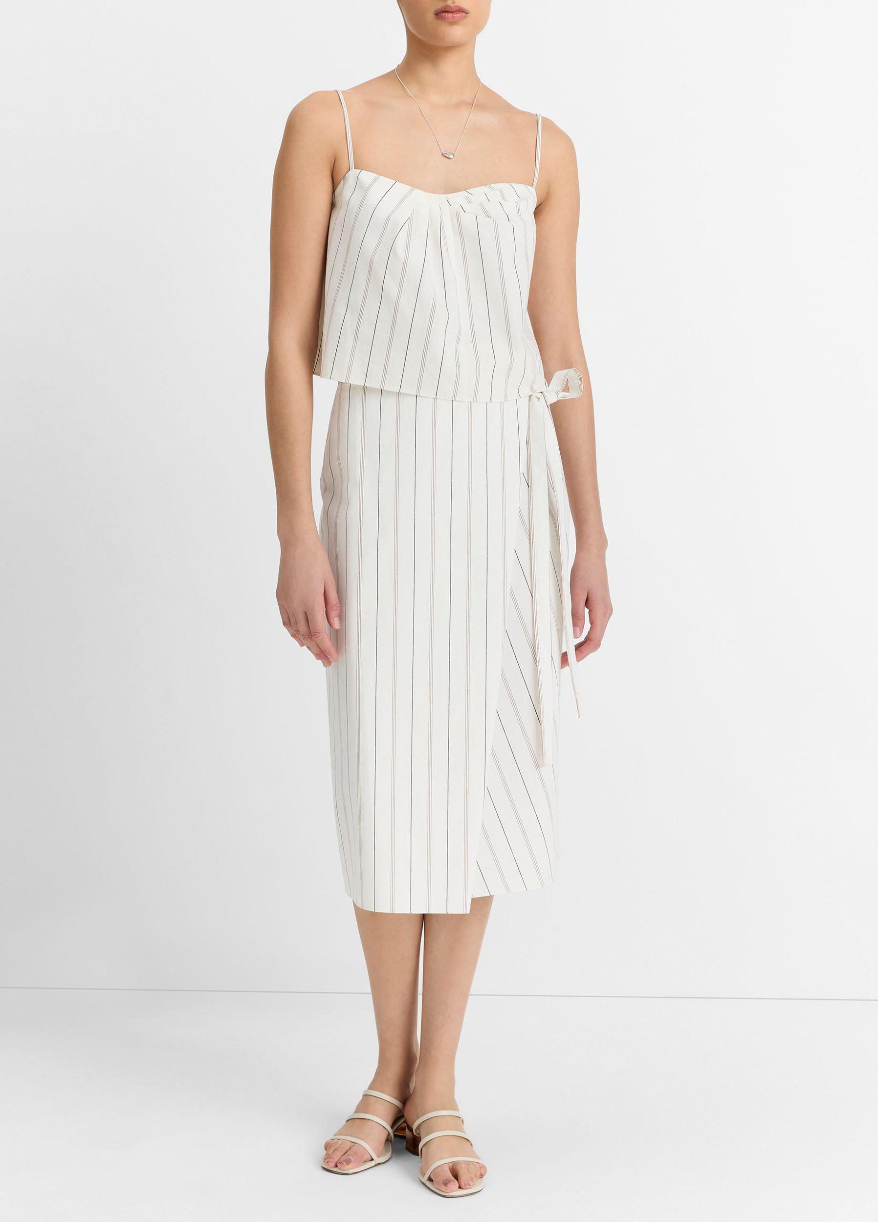 Seedling Stripe Cotton Wrap Skirt Product Image