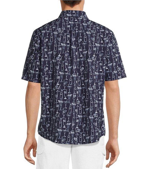 Caribbean Isle Breeze Performance Stretch Cocktails Print Short Sleeve Woven Shirt Product Image