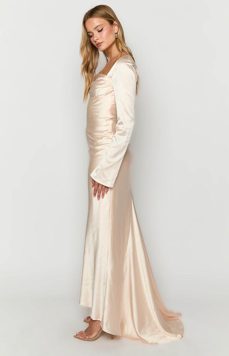 Addina Cream Long Sleeve Maxi Dress Product Image