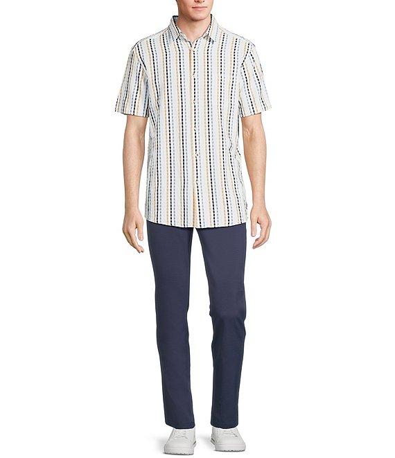 Rowm Short Sleeve Seersucker Micro Geo Print Shirt Product Image