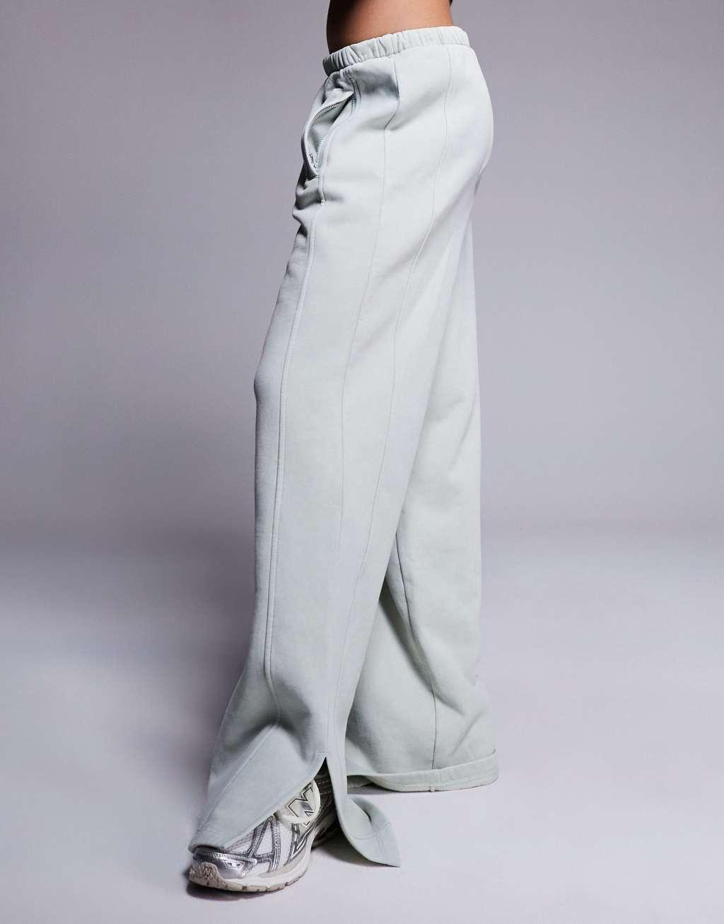 Weekend Collective wide leg sweatpants in washed sage green - part of a set Product Image