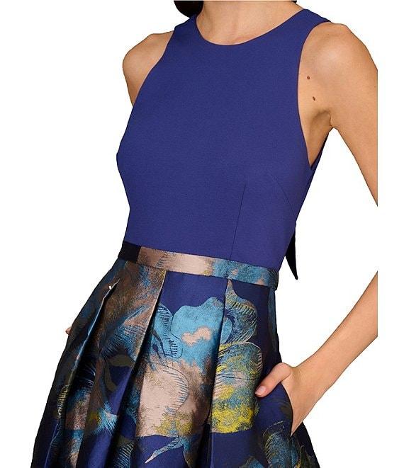 Aidan Mattox Sleeveless Tie Back Mix Media Floral Ballgown Product Image