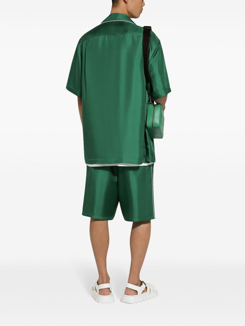 embroidered-logo silk-twill shirt Product Image