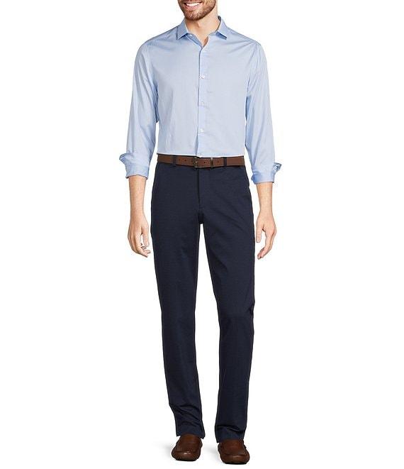 Murano Wardrobe Essentials Slim Fit Solid Sateen Long Sleeve Woven Shirt Product Image