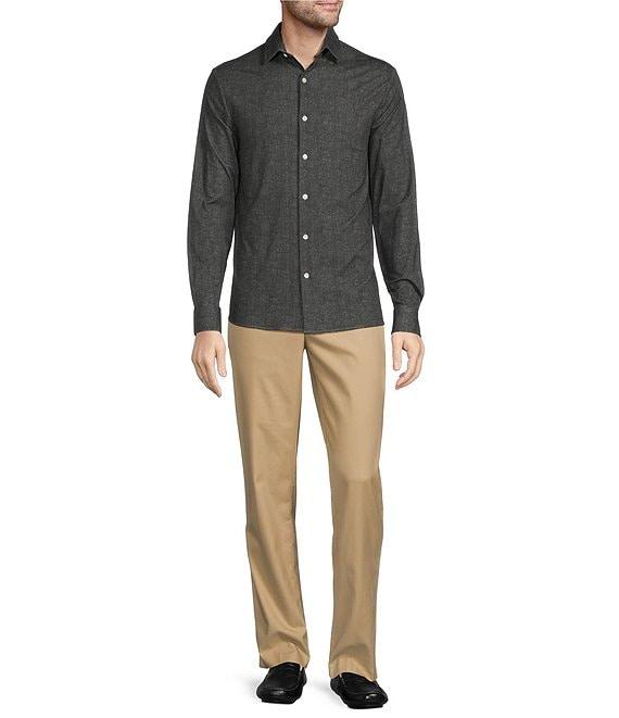 Hart Schaffner Marx State Street Essentials Albini 4FLEX Long Sleeve Solid Coat Front Shirt Product Image