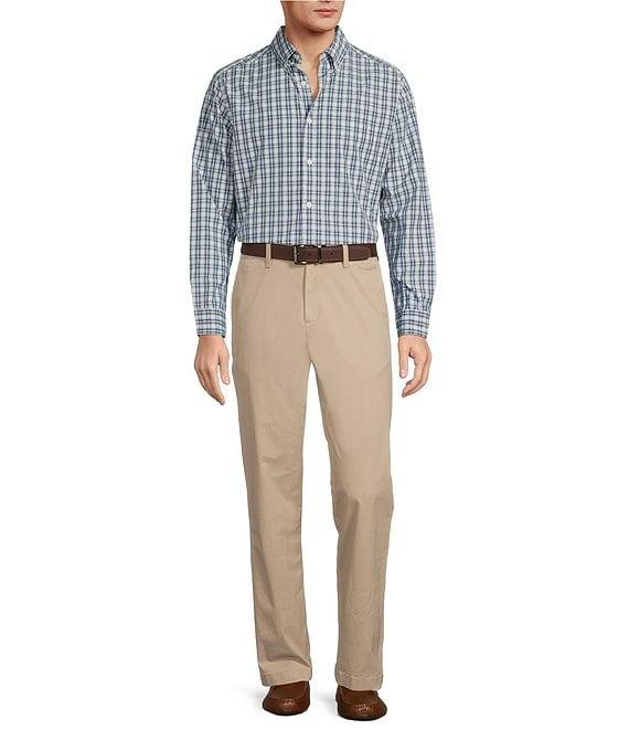 Roundtree & Yorke Long Sleeve Check Pattern Slub Sport Shirt Product Image