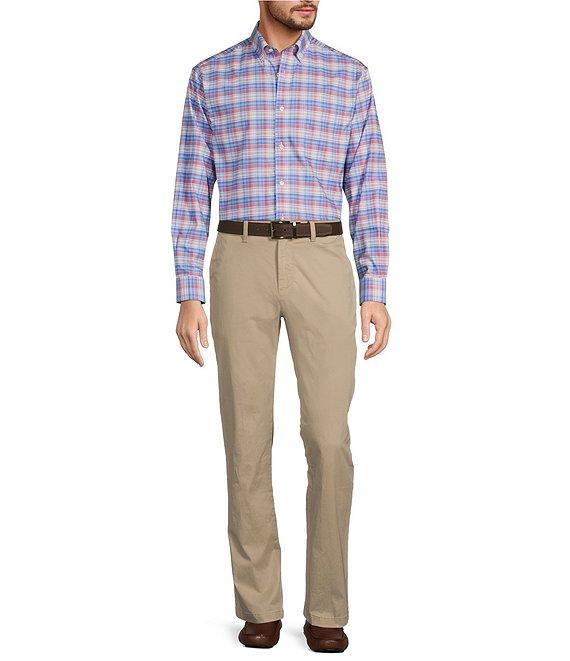 Gold Label Roundtree & Yorke Non-Iron Long Sleeve Medium Plaid Pattern Oxford Sport Shirt Product Image