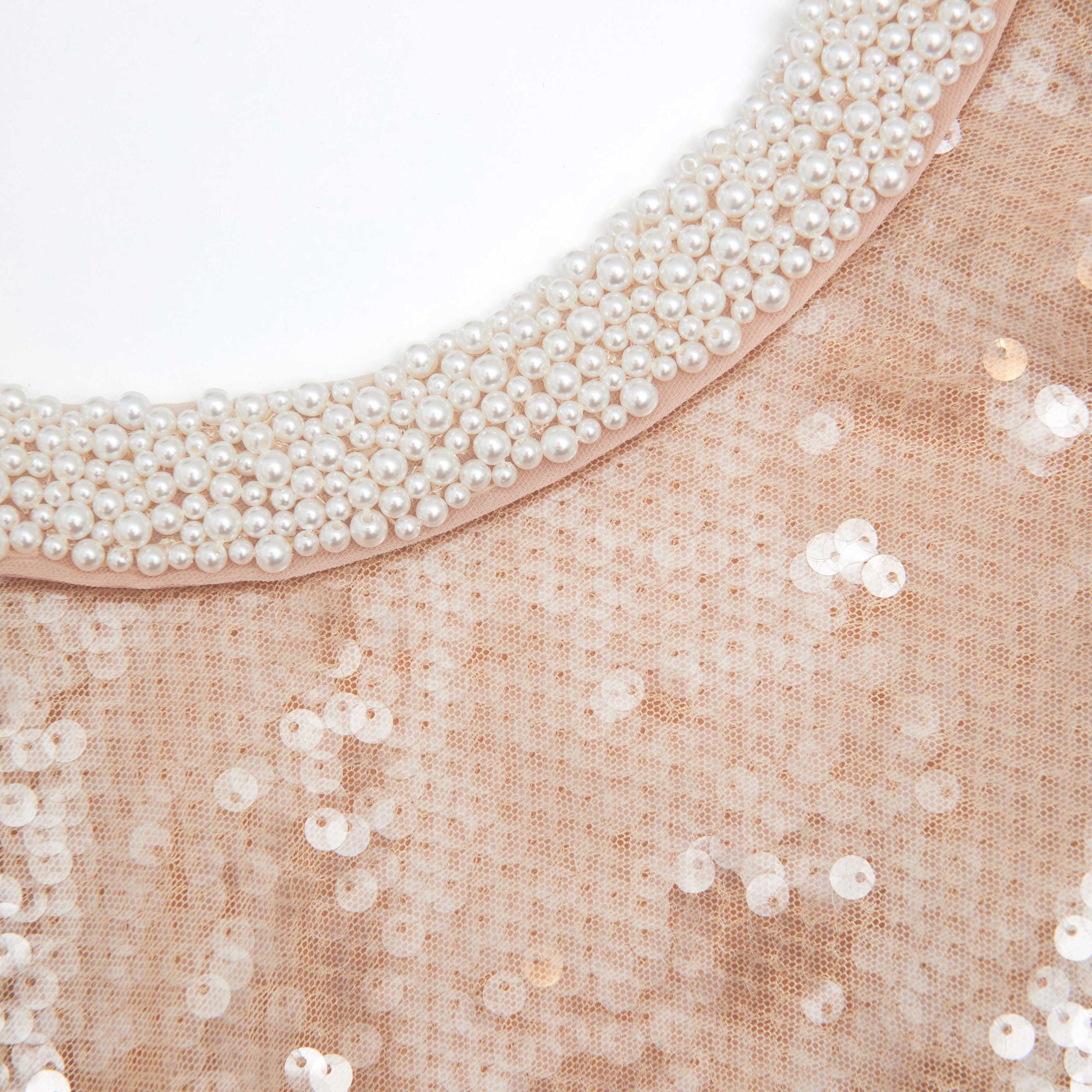Pearl Trim Sequin Top Product Image