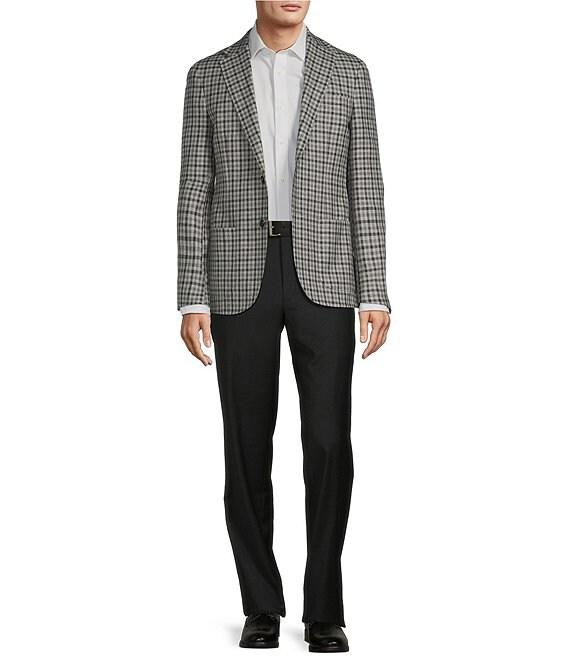 Hickey Freeman Classic Fit Linen Wool Blend Check Sport Coat Product Image