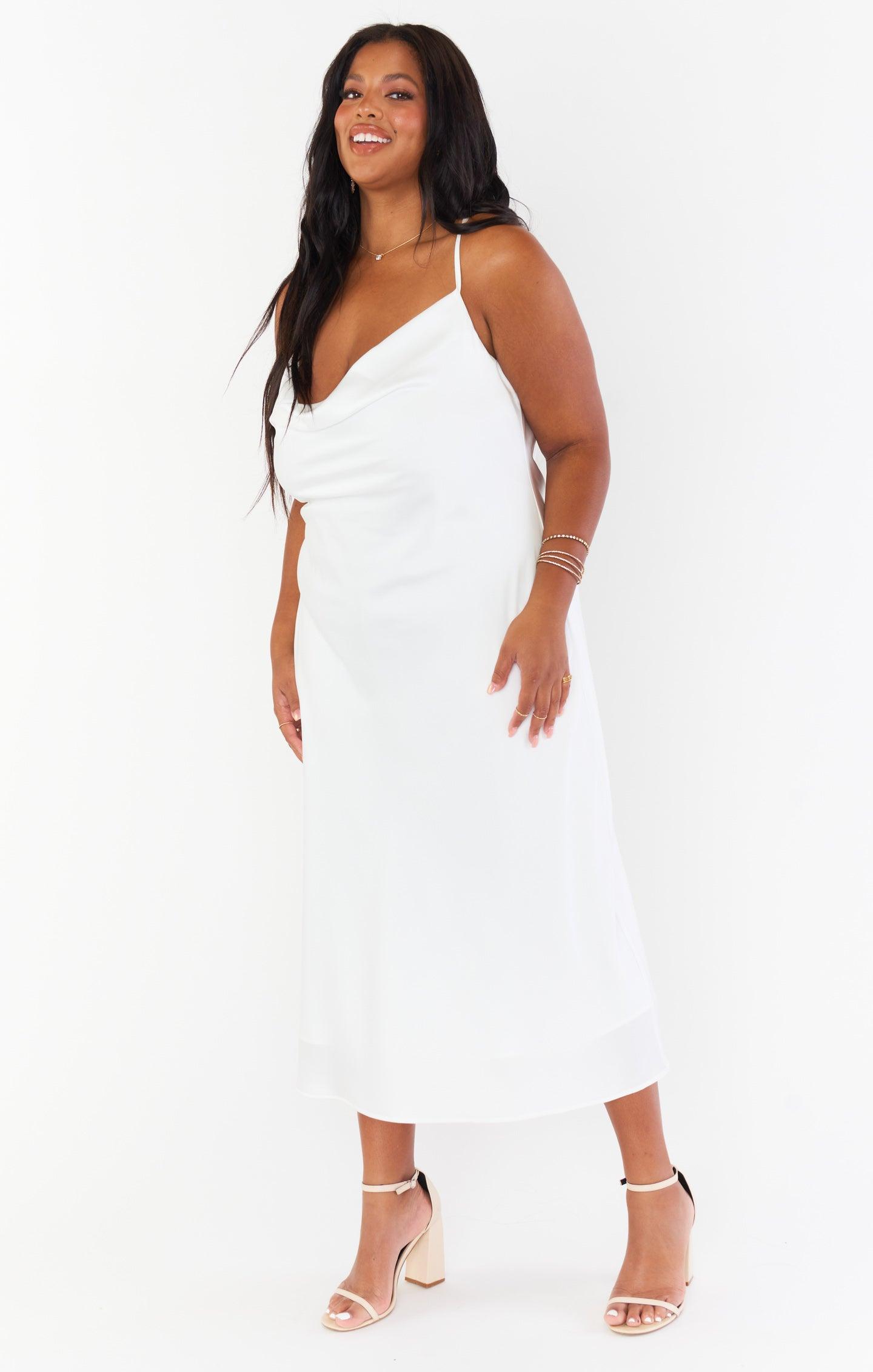 Verona Cowl Dress ~ Ivory Luxe Satin Product Image