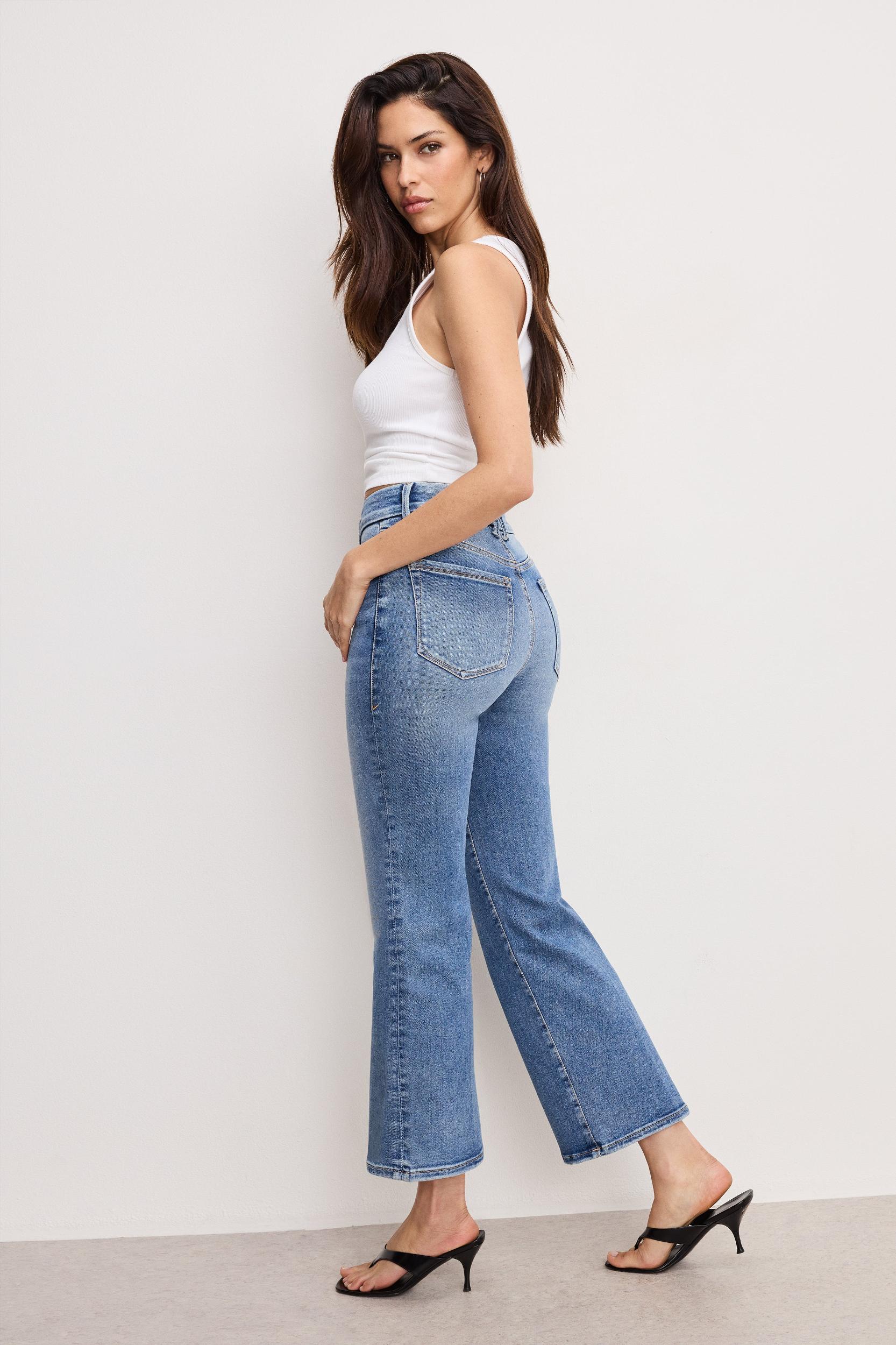 ALWAYS FITS GOOD LEGS CROPPED MINI BOOT JEANS | INDIGO953 Product Image