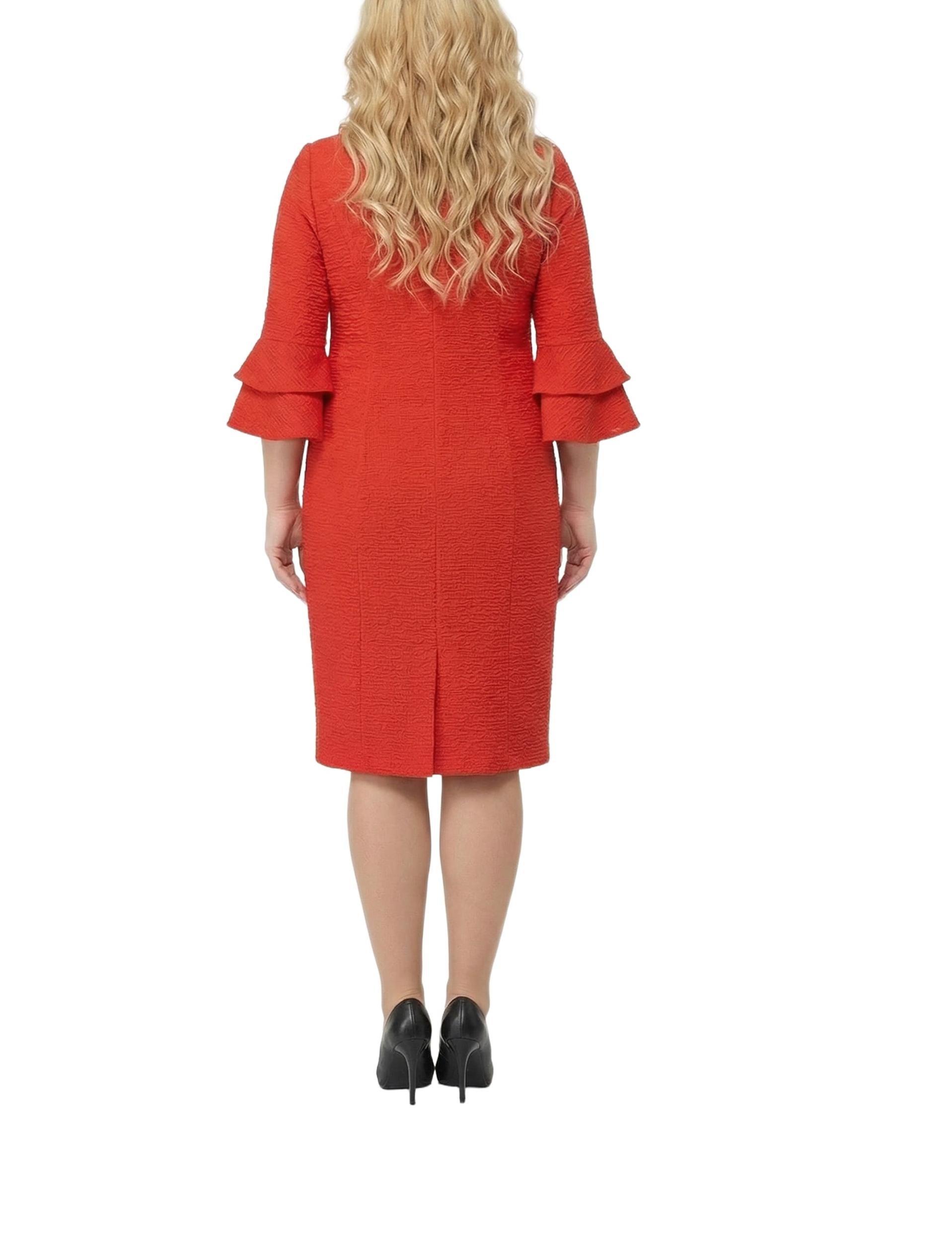 NY Collection Plus Size 3/4 Sleeve Shawl Collar Dress Product Image