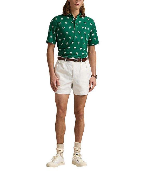 Polo Ralph Lauren Classic Fit Racquet-Print Short Sleeve Polo Shirt Product Image