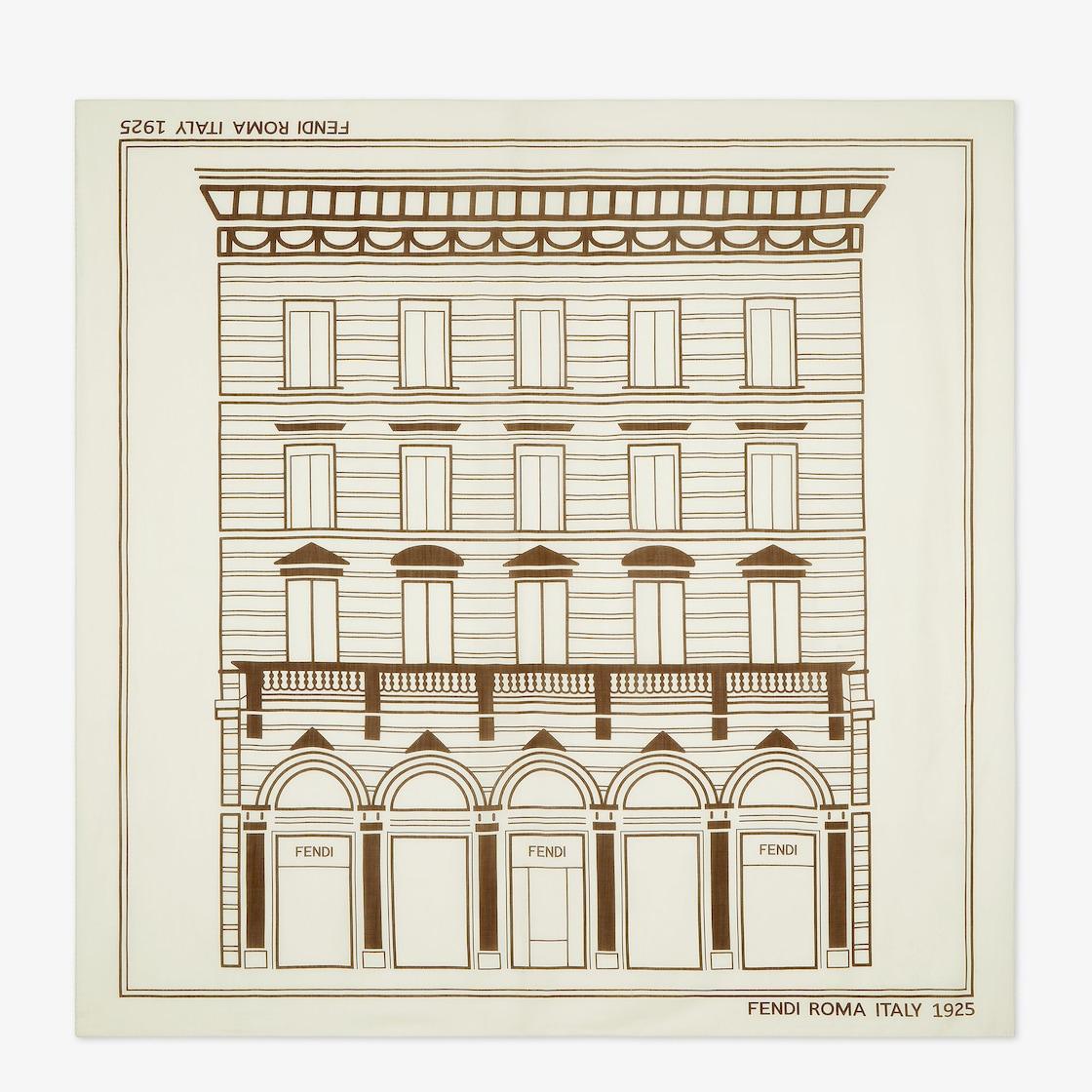 ShawlBeige wool, cotton and silk shawl Product Image