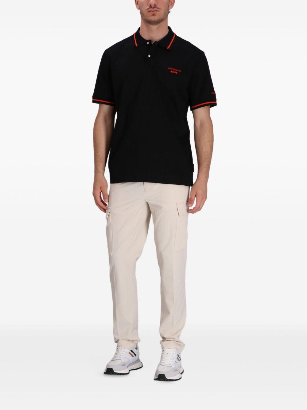 contrasting-trim polo shirt Product Image