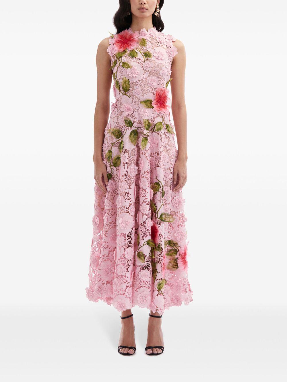 Hibiscus guipure sleeveless dress Product Image