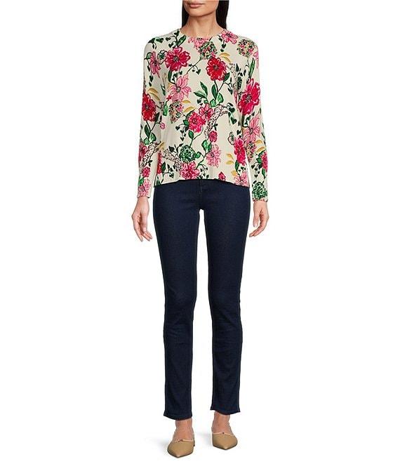 Lilly Pulitzer Salima Floral Print Crew Neck Raglan Long Sleeve Sweater Product Image