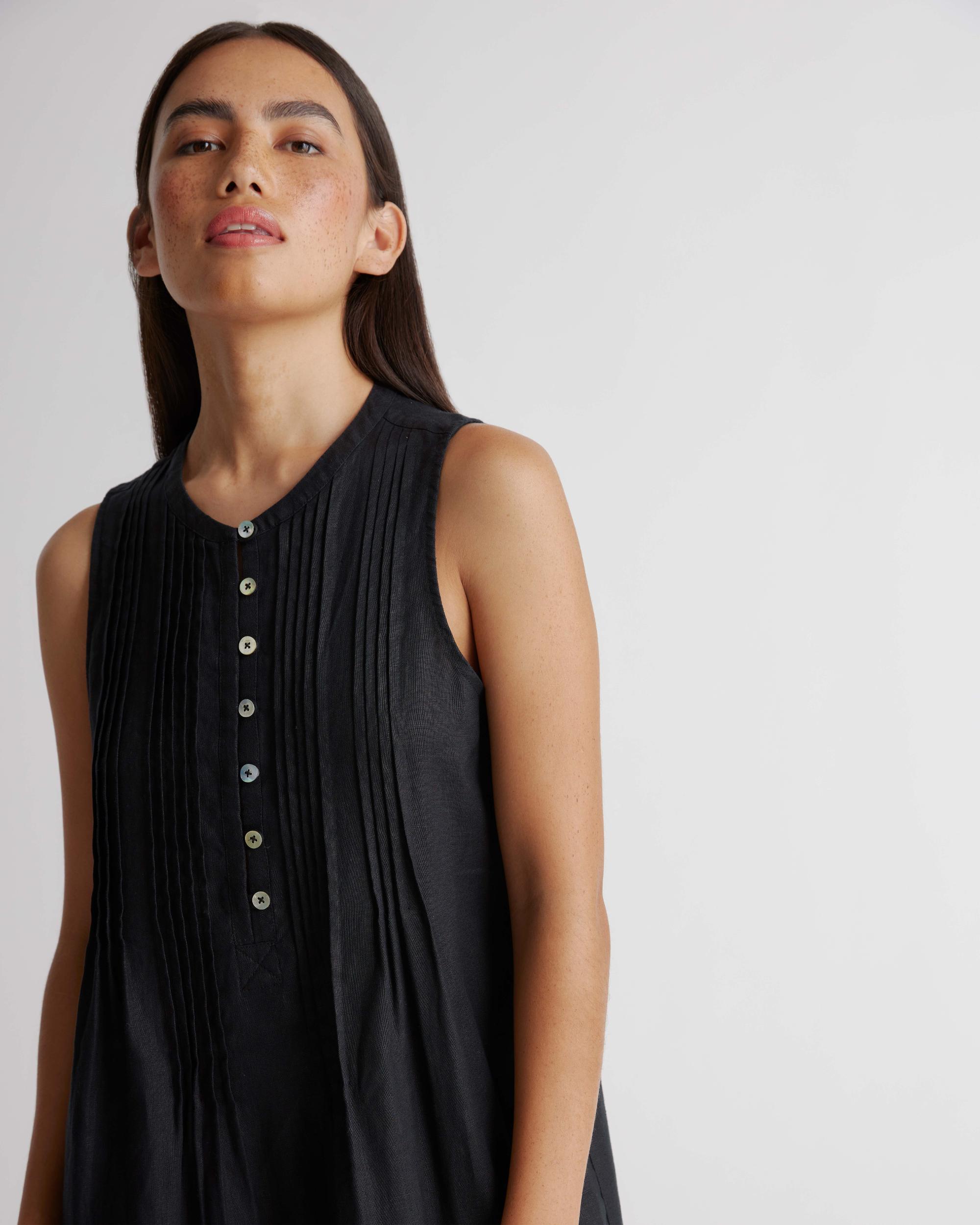 Quince | Women's 100% European Linen Sleeveless Swing Dress Product Image