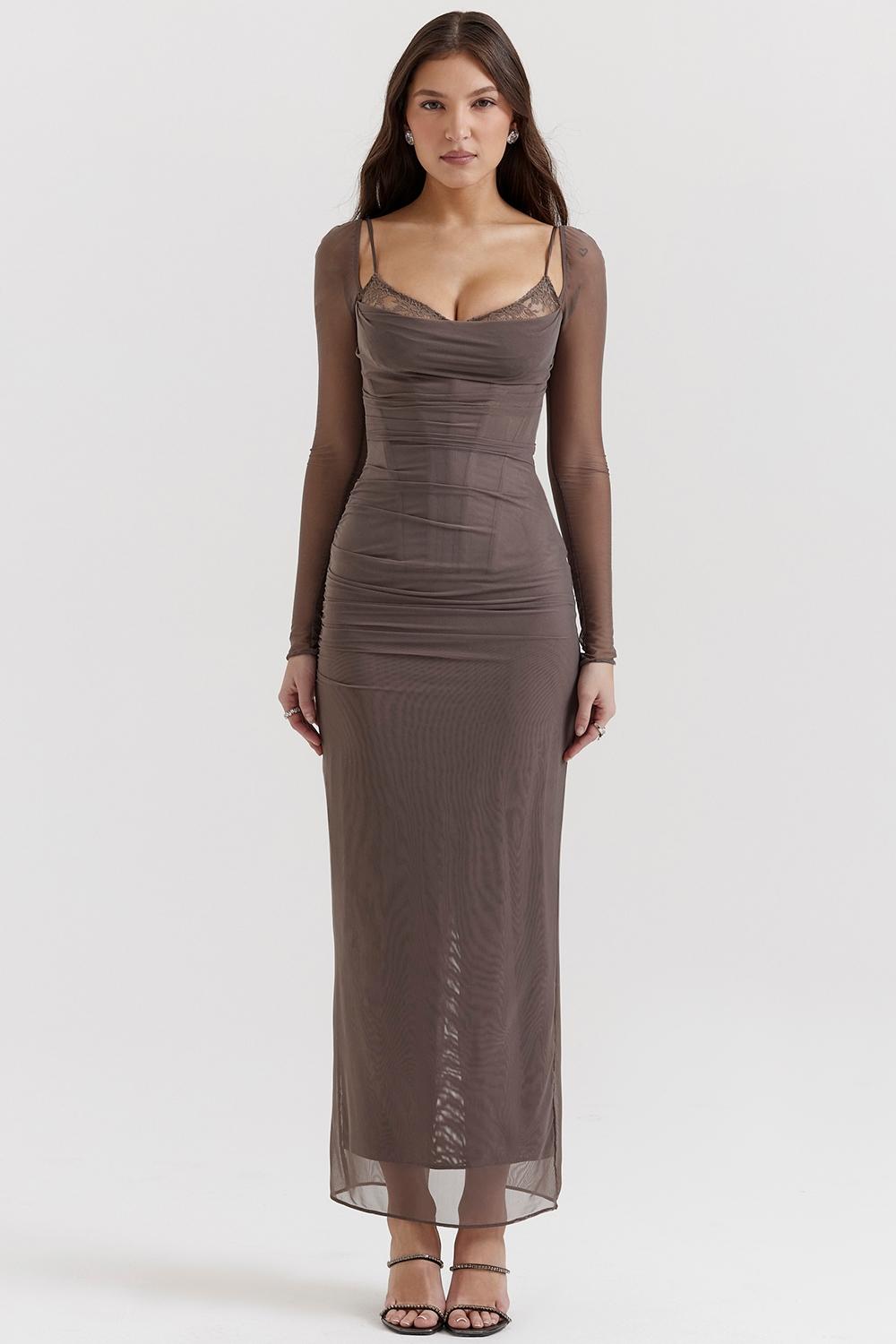 Katarina  smoke maxi dress - sale Product Image