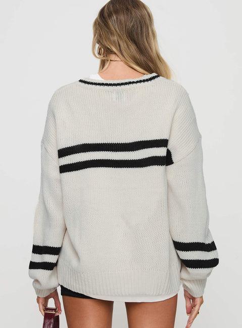 Mystique Knit Sweater Cream Product Image