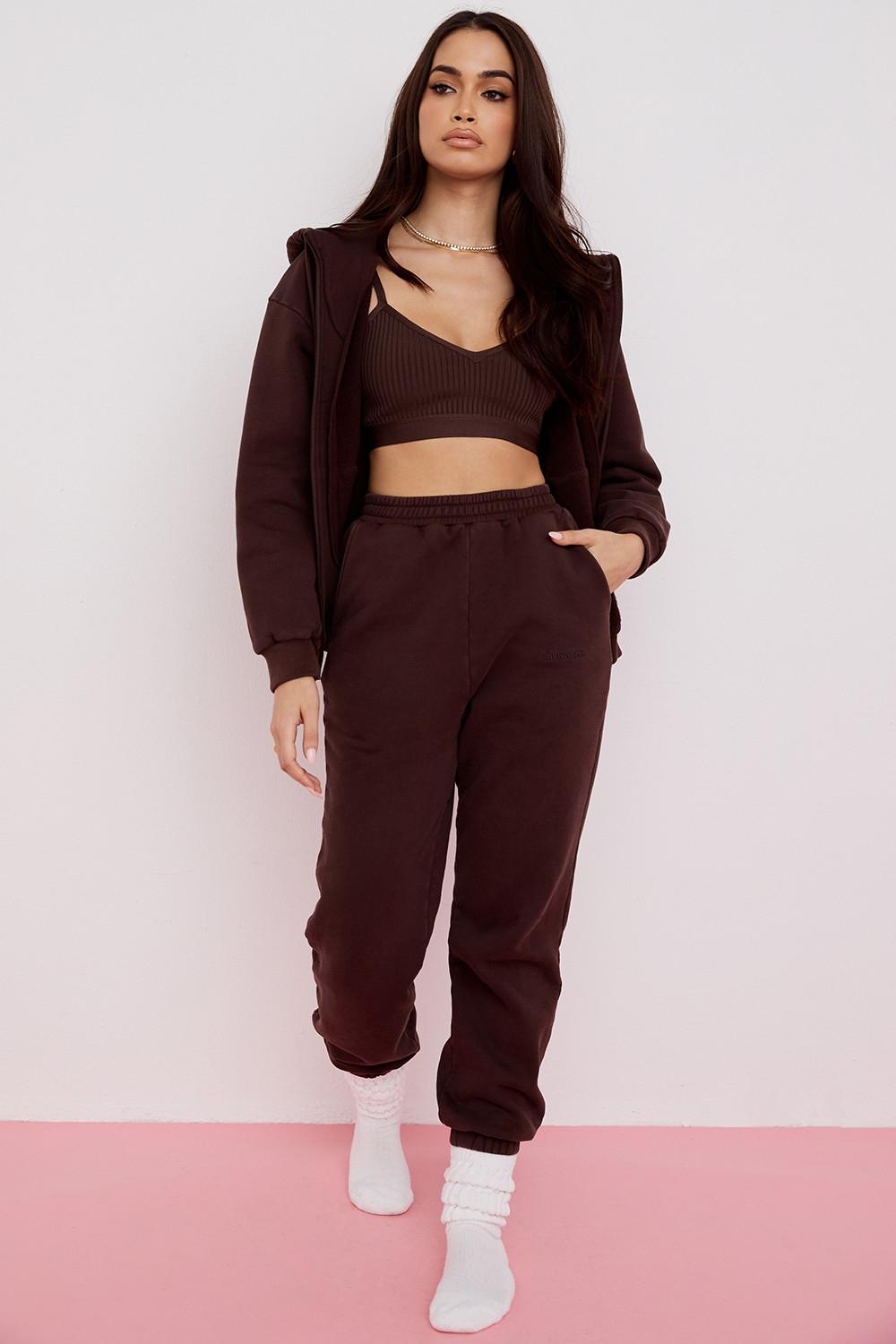 Storm  chocolate cotton fleece-back zip through hoodie - sale Product Image