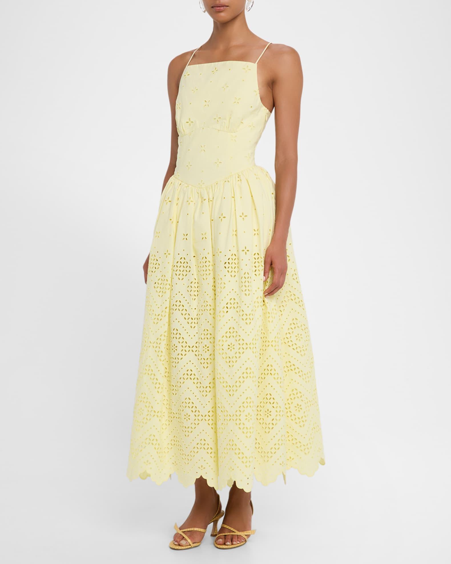 Embroidered Cotton Midi Dress Product Image