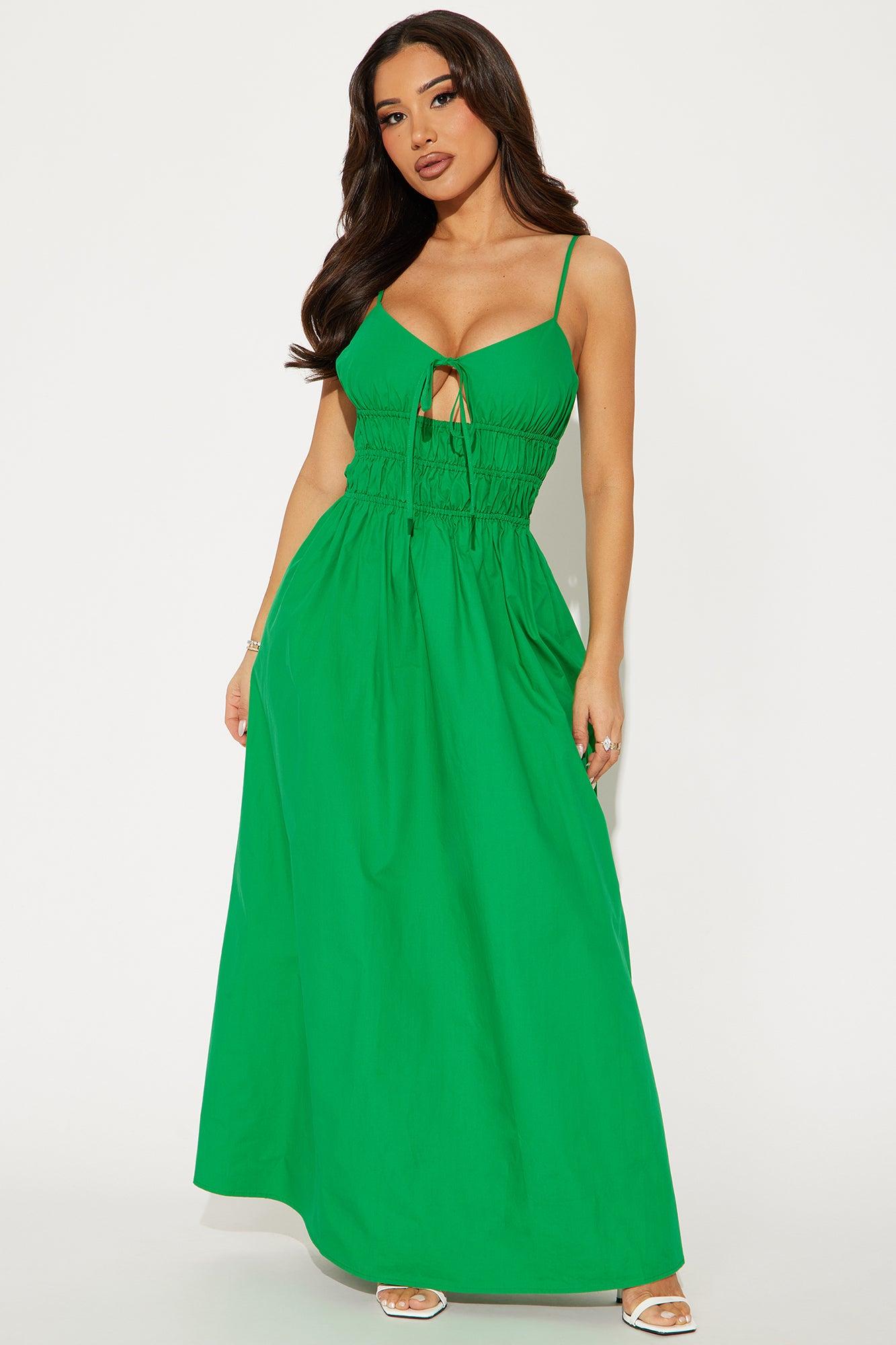 Korie Poplin Maxi Dress - Kelly Green Product Image