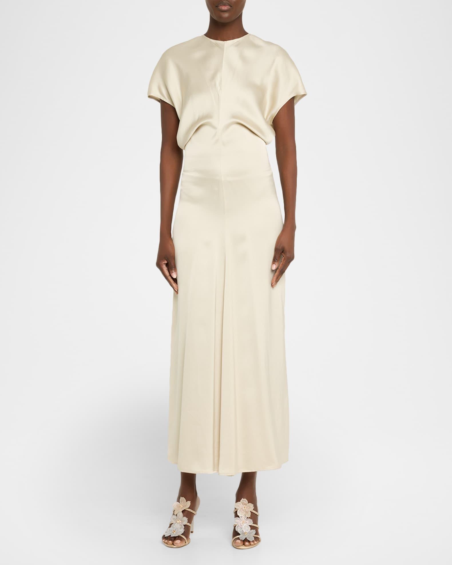 Floraine Crystal Flower Satin Cage Slide Sandals Product Image