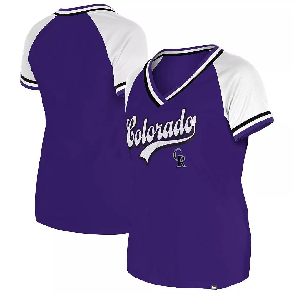 Women's New Era Royal Toronto Blue Jays Gameday Raglan V-Neck T-Shirt, Size: XL, Jay Blue Product Image