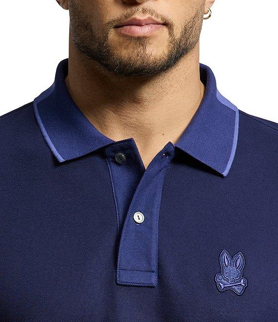 Psycho Bunny New Castle Pique Short Sleeve Contrast Collar Polo Shirt Product Image