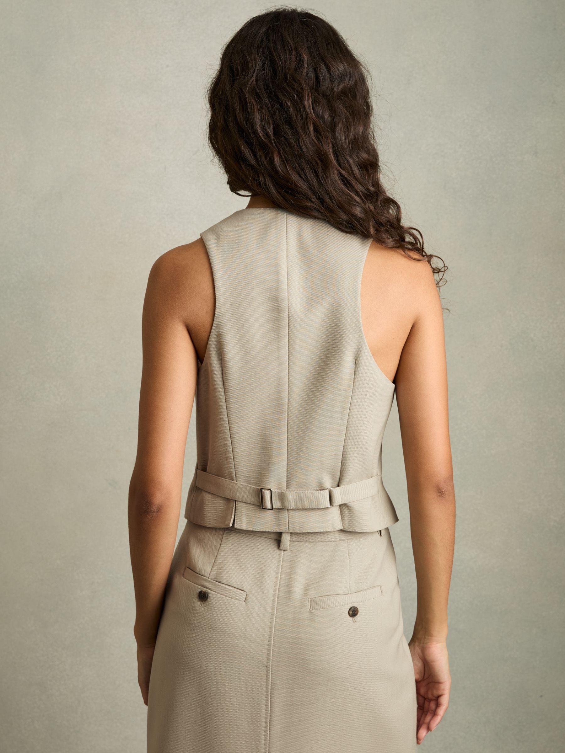 Wool-Blend Textured Waistcoat in Neutral Product Image