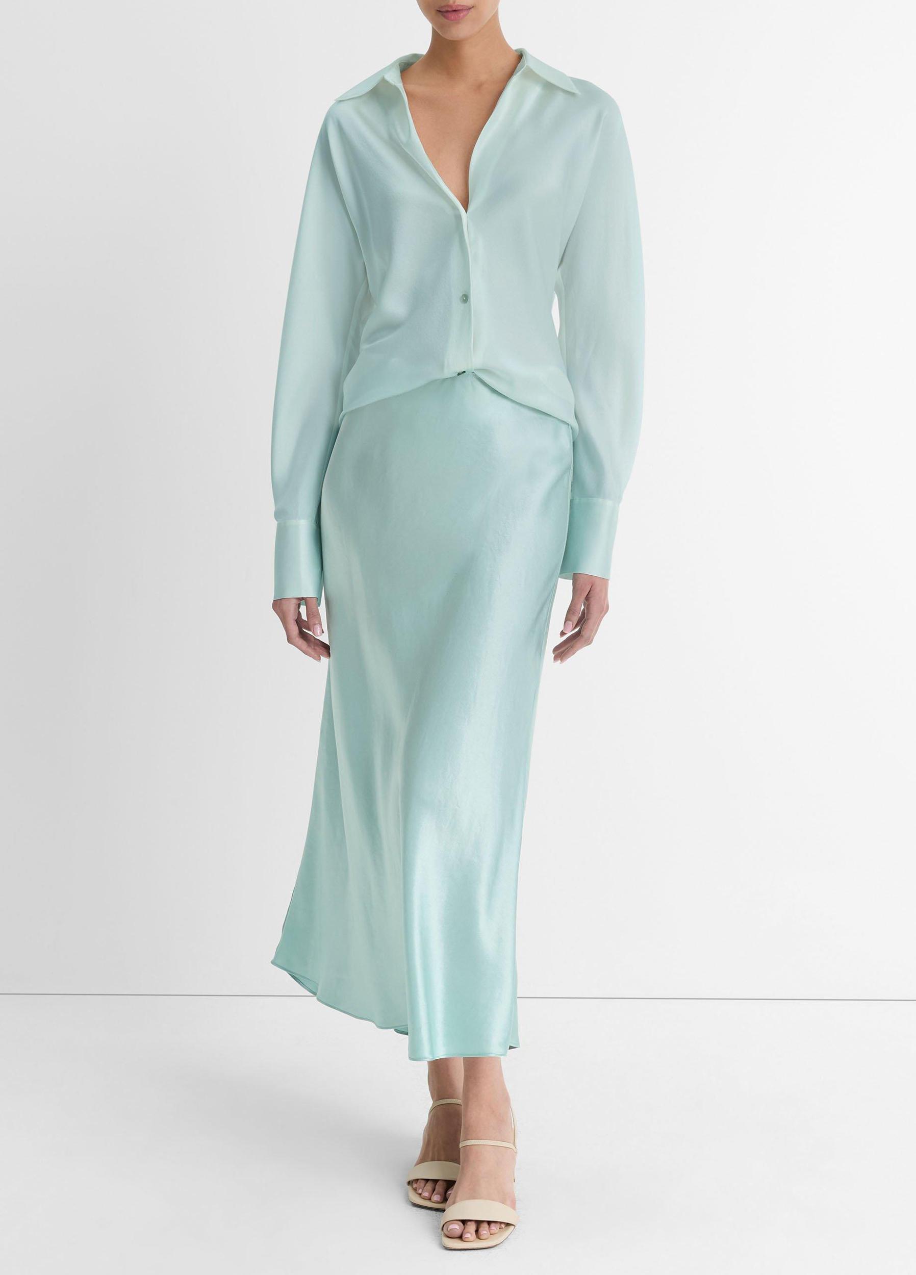 Lingerie-Detailed Satin Slip Skirt Product Image