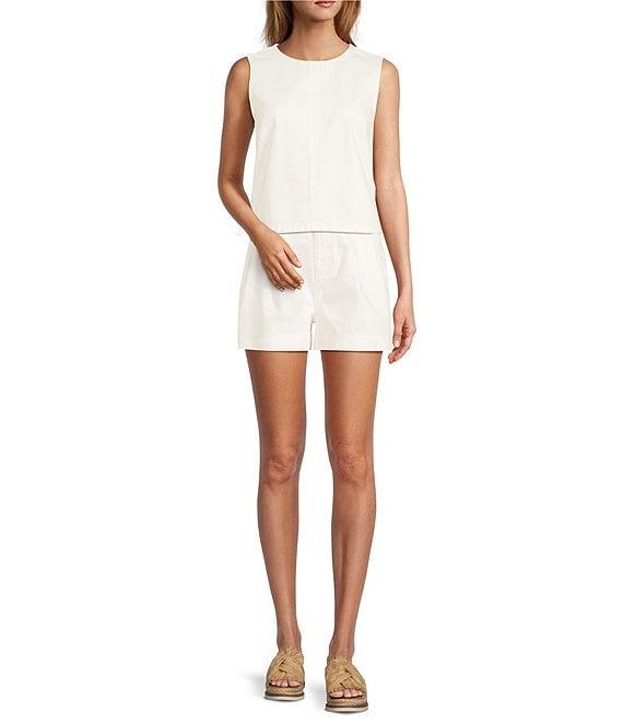 Antonio Melani Alena Denim Round Neck Sleeveless Coordinating Blouse Product Image