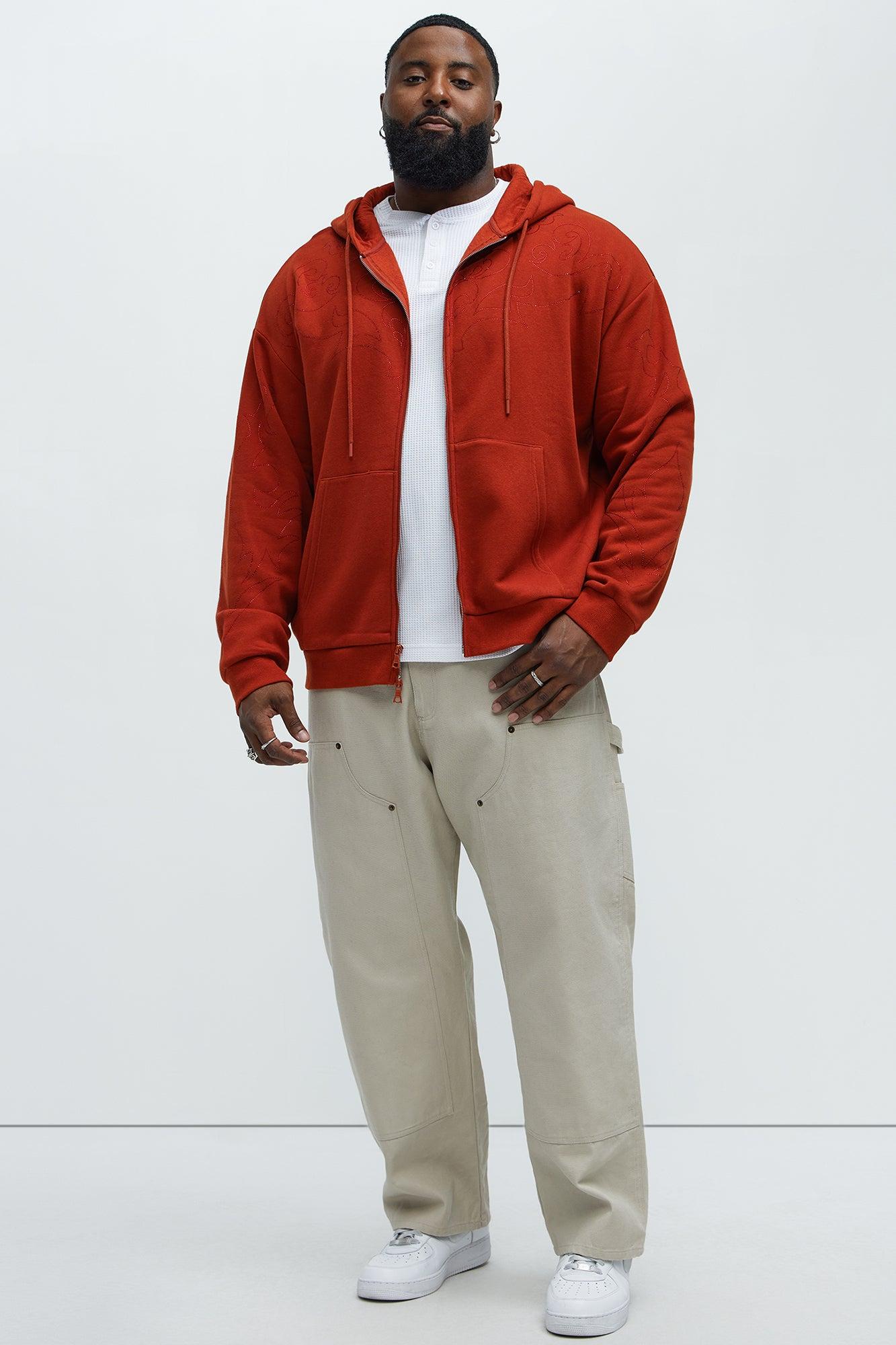 Tyson Western Zip Up Hoodie - Red Product Image