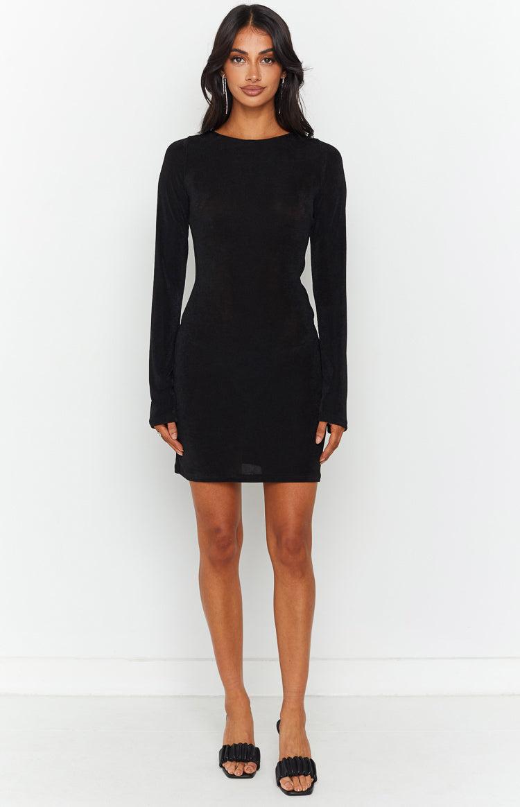 Florence Black Lace Up Mini Dress Product Image