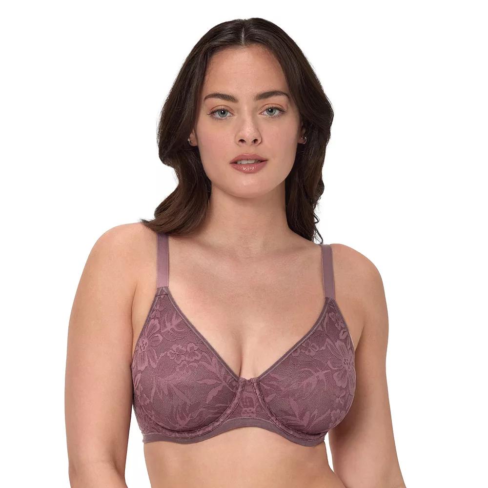 Bali Breathe Cotton Modal Lace Convertible Strap Underwire Bra DF7590, Women's, Size: 42 C, Currant Purple Product Image
