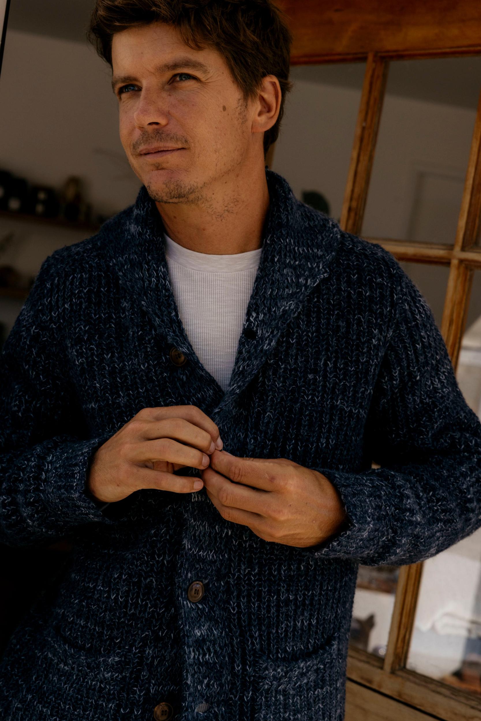 Alfred's Shawl Cardigan Sweater - Insignia Blue Product Image