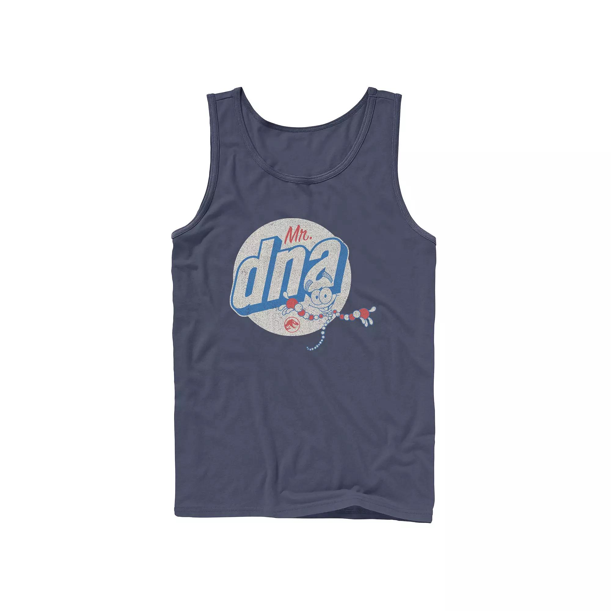 Men's Jurassic World Vintage Mr. DNA Logo Tank Top,  Product Image