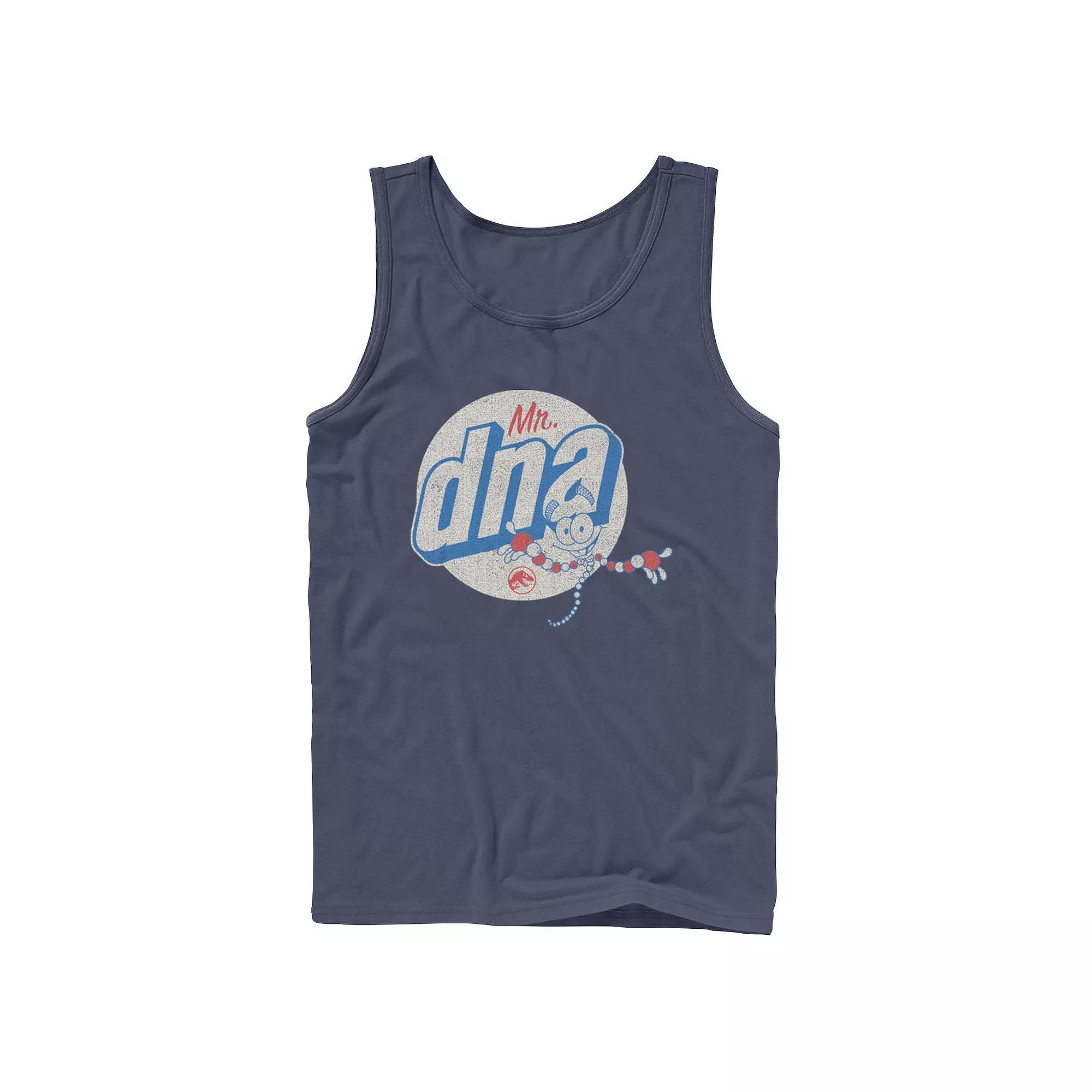 Men's Jurassic World Vintage Mr. DNA Logo Tank Top,  Product Image